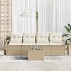 vidaXL Set di divani 5 pcs Beige e Crema polyrattan