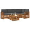 vidaXL Set divani 6 pcs Naturale e Antracite Legno di Acacia Massello