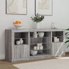 vidaXL Credenza con Luci LED Grigio Sonoma 142,5x37x67 cm