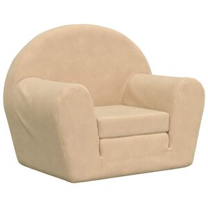 vidaXL Divano Letto per Bambini Crema in Morbido Peluche