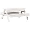 vidaXL Tavolo Picnic con Sabbiera Bambini Bianco Legno Massello Pino