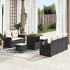vidaXL Set Divano da Giardino 10 pcs Nero e Crema polyrattan