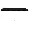 vidaXL Tenda Sole Retrattile Automatica con Palo 500x350 cm Antracite