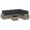 vidaXL Set Divani da Giardino 7 pz con Cuscini Grigio in Polyrattan