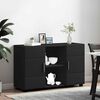 vidaXL Credenza FLORIN Nero 88,5 x 30,5 x 55,5 cm Legno multistrato