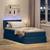 vidaXL Letto con contenitore e LED con led Blu 90 x 190 cm Tessuto