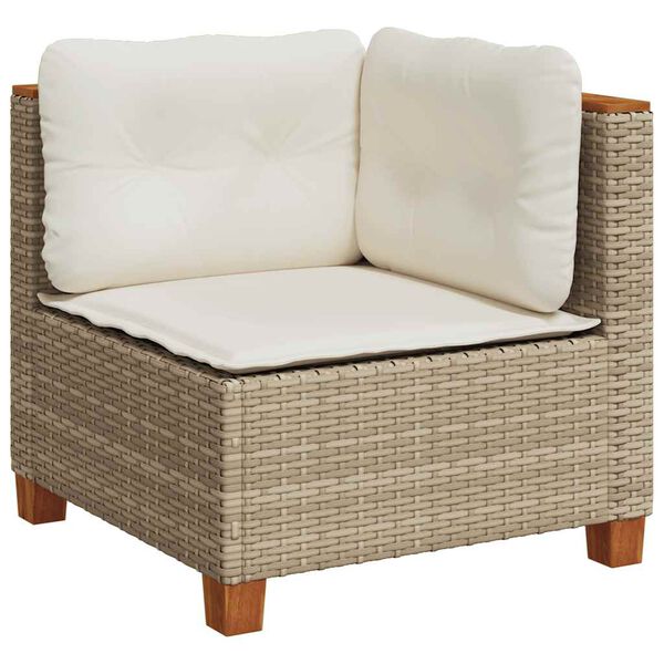 vidaXL Set Divano da Giardino 6 pz con Cuscini Beige in Polyrattan