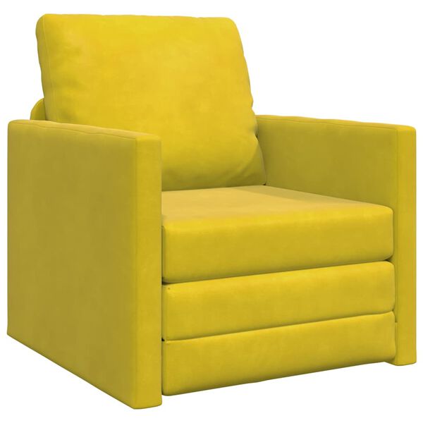 vidaXL Divano letto Giallo Scuro 74 x 77 x 81 cm Velluto