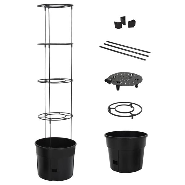 vidaXL Vaso a Torre per Pomodori Antracite &Oslash;39x150 cm Polipropilene