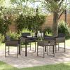 vidaXL Set da Pranzo per Giardino con cuscino 5 pcs Grigio polyrattan