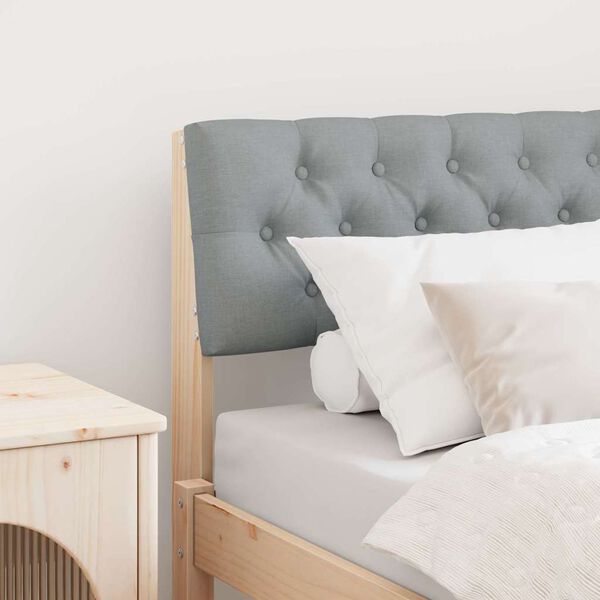 vidaXL Testiera imbottita Grigio chiaro 80 cm Pino massello
