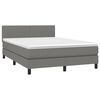 vidaXL Letto a Molle Materasso e LED Grigio Scuro 140x190cm in Tessuto