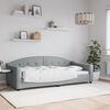 vidaXL Letto da Giorno Grigio Chiaro 90x200 cm in Tessuto