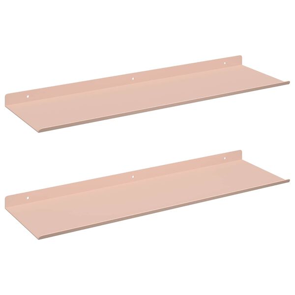 vidaXL Mensola sospesa 2 pcs Rosa 60 x 18 x 2,5 cm Acciaio