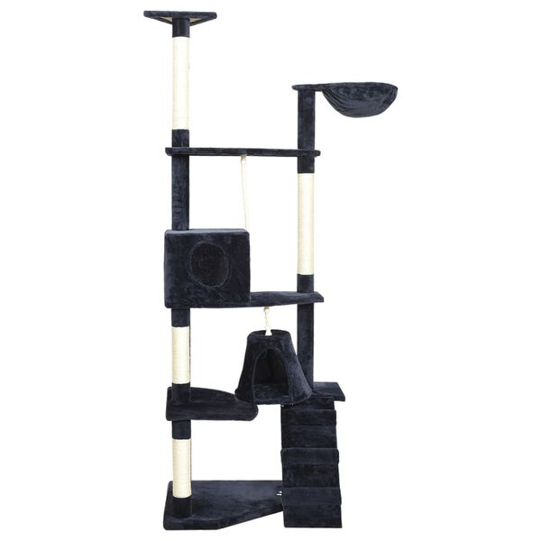 vidaXL Albero per Gatti con Tiragraffi in Sisal Blu 260 cm