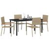 vidaXL Set da Pranzo per Giardino con cuscino 5 pcs Beige polyrattan