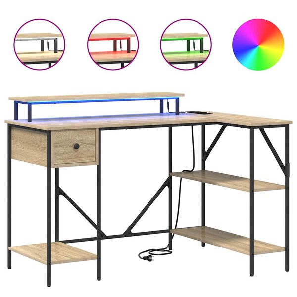 vidaXL Scrivania Rovere Sonoma 120 x 79 x 86,5 cm Legno multistrato