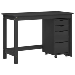vidaXL Set scrivania e mobiletto su ruote MOSS 2 pcs Nero