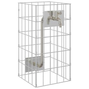 vidaXL Rubinetto Gabion Argento 26 x 25 x 50 cm Acciaio inossidabile