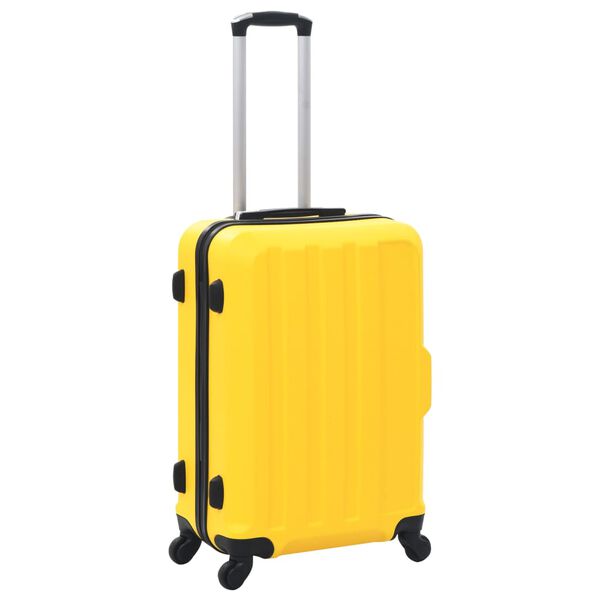vidaXL Set Trolley a Custodia Rigida 3 pz Giallo in ABS