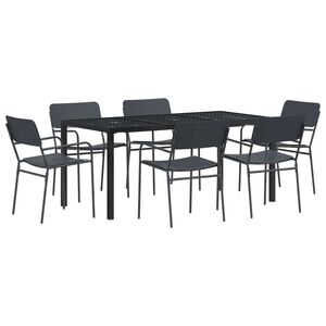 vidaXL Set Mobili da Esterno 7 pz Antracite Acciaio