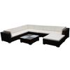 vidaXL Set Divani da Giardino 8 pz con Cuscini in Polyrattan Marrone