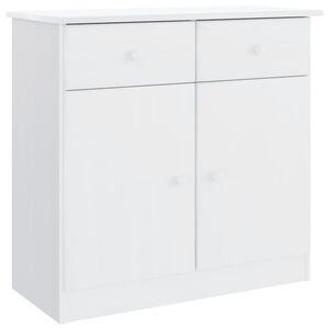 vidaXL Credenza ALTA Bianca 77x35x73 cm in Legno Massello di Pino