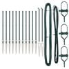 vidaXL Palo della recinzione 13 pcs Verde Acciaio