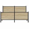 vidaXL Giroletto senza Materaso in Metallo Rovere Sonoma 140x200 cm