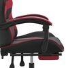 vidaXL Sedia da Gaming con Poggiapiedi Nero e Rosso Vino in Similpelle