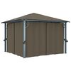 vidaXL Gazebo con Tende e Luci LED 300x300 cm Grigio Talpa Alluminio