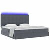 vidaXL Letto con contenitore e LED Grigio scuro 200 x 200 cm Velluto