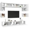 vidaXL Set Mobili Porta TV 8 pz Bianco in Legno Multistrato