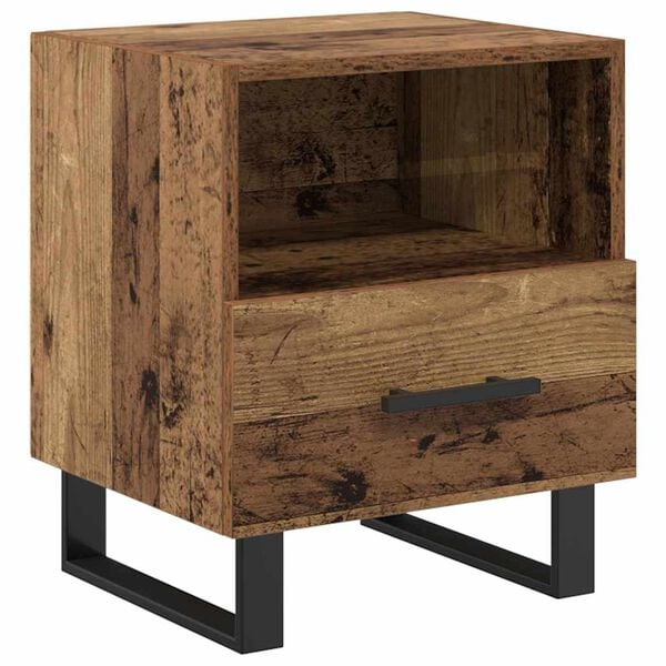 vidaXL Armadio da Notte con cassetto Legno vecchio 40 x 35 x 47,5 cm
