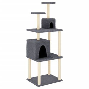 vidaXL Albero per Gatti con Tiragraffi in Sisal Grigio Scuro 167 cm
