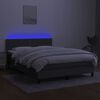 vidaXL Letto a Molle Materasso e LED Grigio Scuro 140x200cm in Tessuto