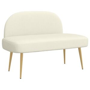 vidaXL Panchina imbottita con schienale Crema 110 x 60 x 76 cm
