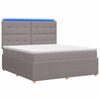 vidaXL Letto Box Spring LED con Materasso Tortora 140 x 200 cm Tessuto
