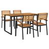 vidaXL Set Pranzo da Giardino 5 pz Legno Massello di Acacia e Metallo