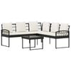 vidaXL Set Divano da Giardino 2 pz Nero e Crema