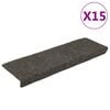 vidaXL Tappetini per scale autoadesivi 15 pz 65x21x4 cm Antracite Bordo rettangolare