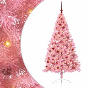 vidaXL Albero di Natale artificiale con luci integrate Rosa 180 cm PVC