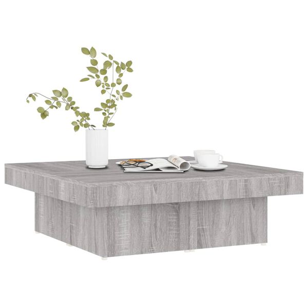 vidaXL Tavolino da Salotto Grigio Sonoma 90x90x28 cm Legno Multistrato