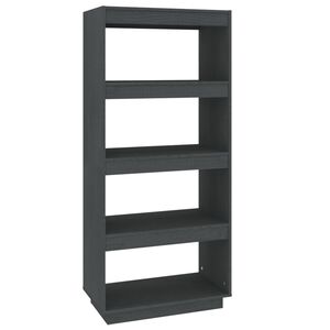 vidaXL Libreria/Divisorio Grigio 60x35x135cm in Legno Massello di Pino
