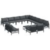 vidaXL Set Divano da Giardino 14 pz Nero Acciaio