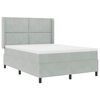 vidaXL Letto a molle con materasso Grigio chiaro 140 x 190 cm Velluto