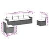 vidaXL Set Divano da Giardino 6 pz con Cuscini Grigio in Polyrattan