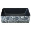 vidaXL Lavabo Appoggio Nero e Blu Rettangolare 46x35,5x13 cm Ceramica