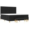 vidaXL Letto a molle con materasso Nero 180 x 200 cm Tessuto