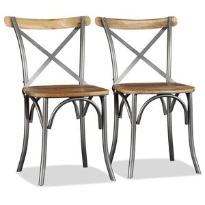 vidaXL Sedie da Pranzo 2 pz in Legno Massello di Mango